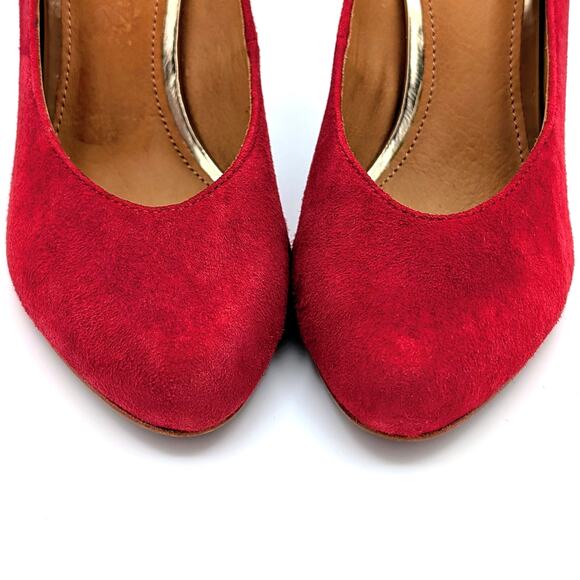 Coach Urban Stiletto Heels Womens 7.5 Red Suede Pumps Pointed Toe Sexy Chic - Picture 6 of 9